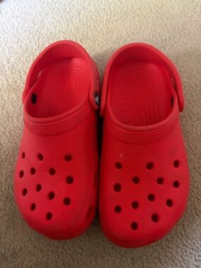 CROCS Kids Red Classic Clog Sandals